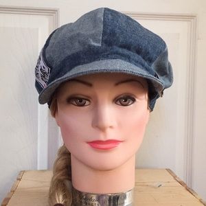 Two- tone Denim newsboy hat